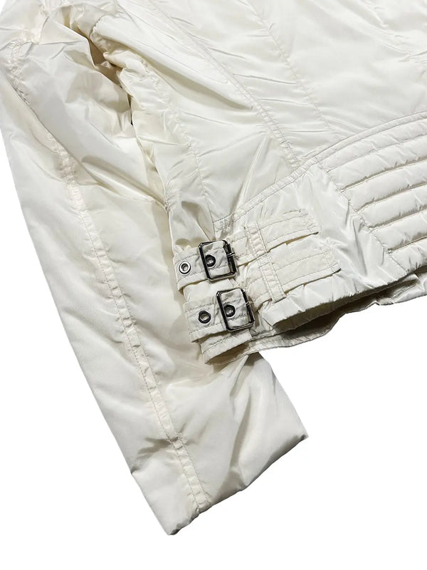White Quilted Biker Jacket