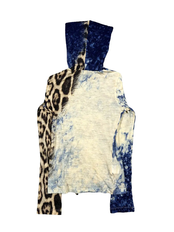 Blue Jaguar Split Adorned Turtleneck