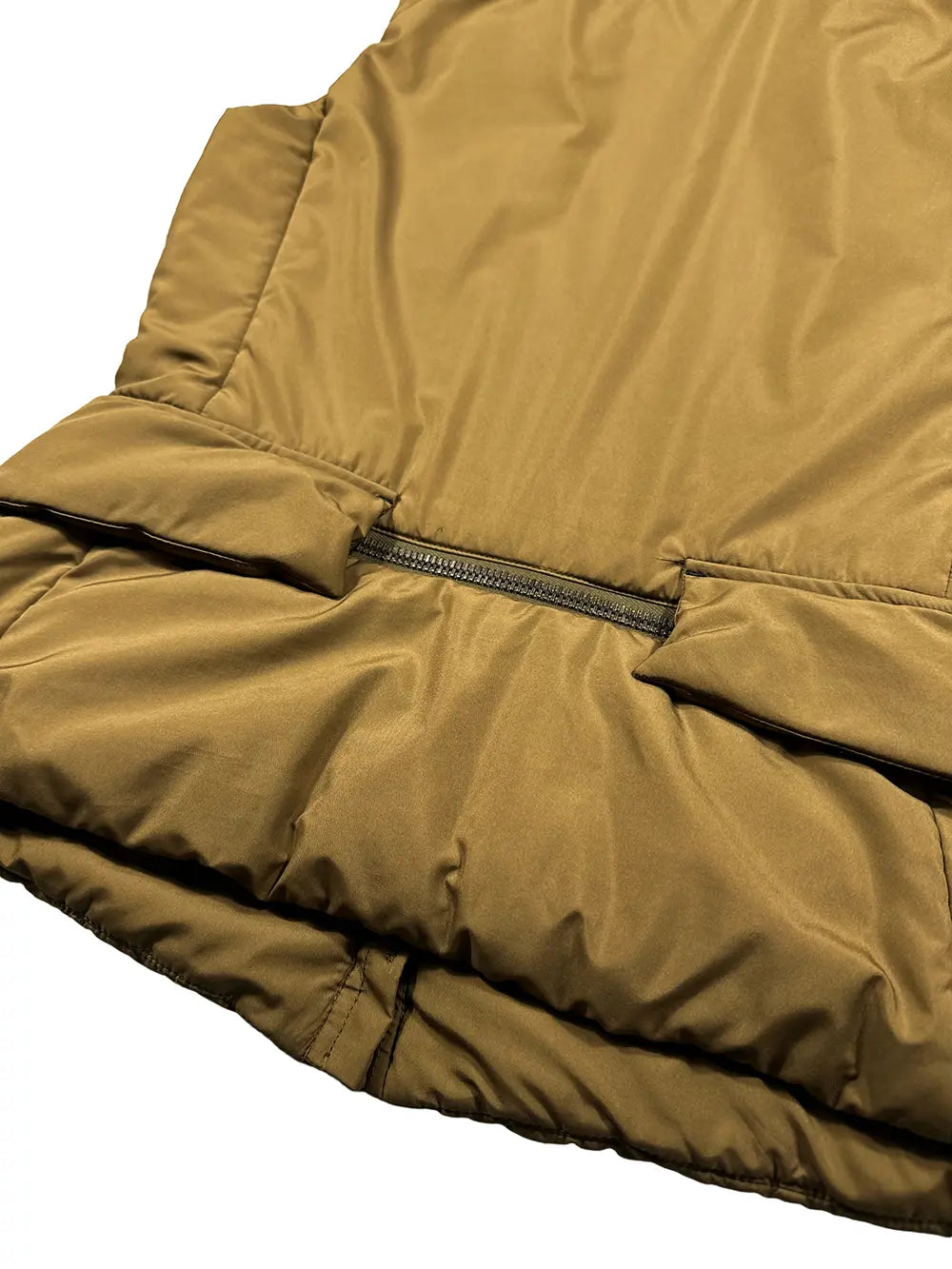 Brown Nylon Puffer Gilet