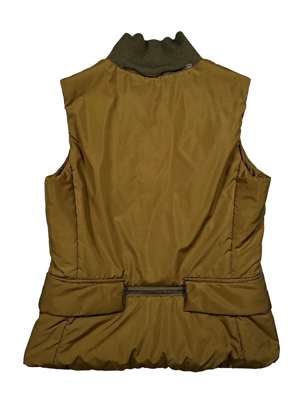 Brown Nylon Puffer Gilet