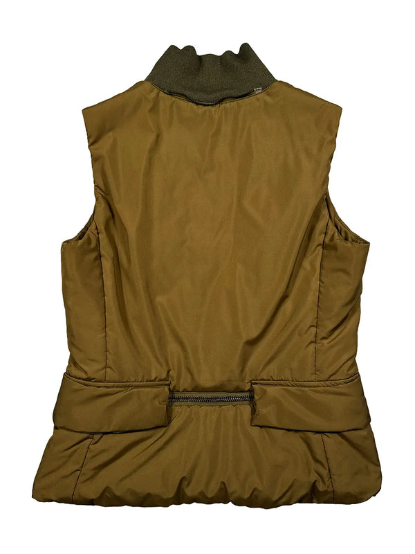 Brown Nylon Puffer Gilet