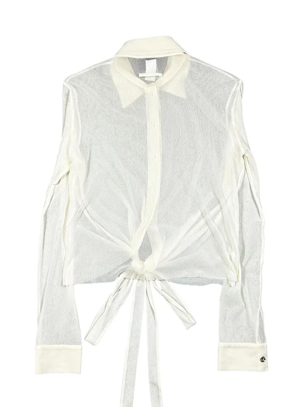 Sheer Tie-Front Shirt