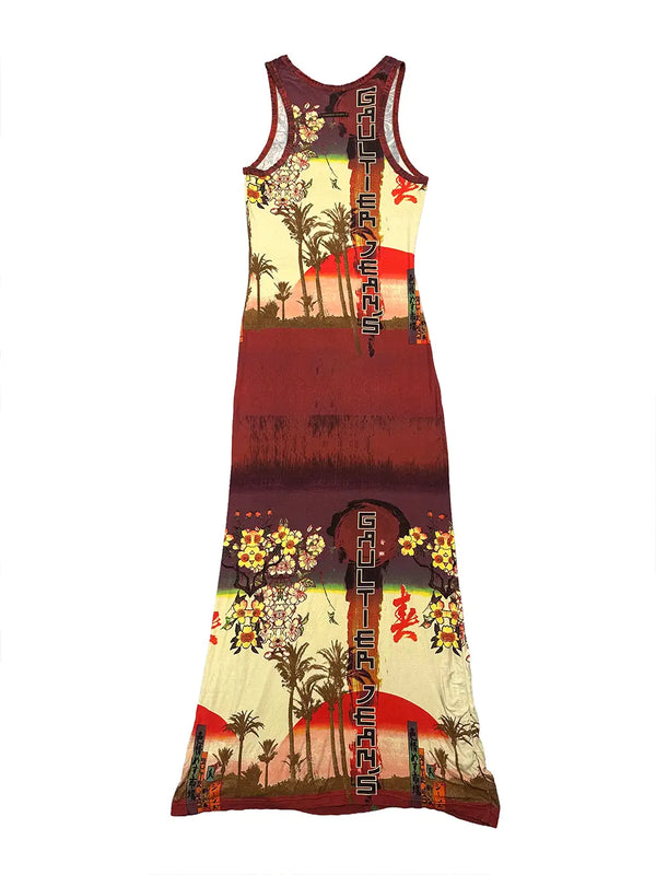 Japan Print Maxi Dress