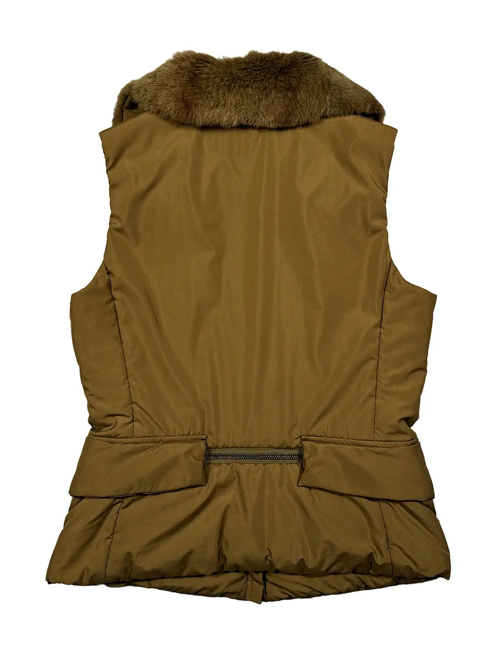 Brown Nylon Puffer Gilet