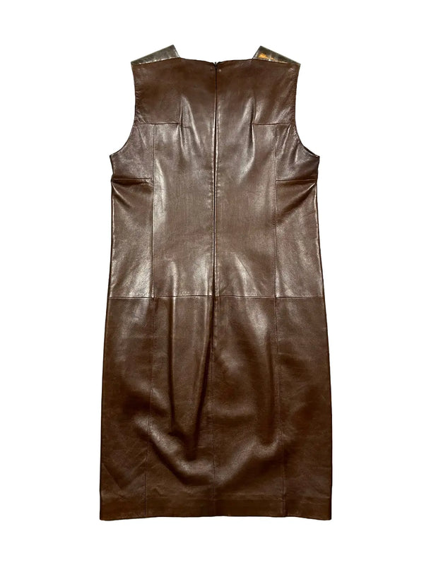 FW10 Fur Detail Leather Dress