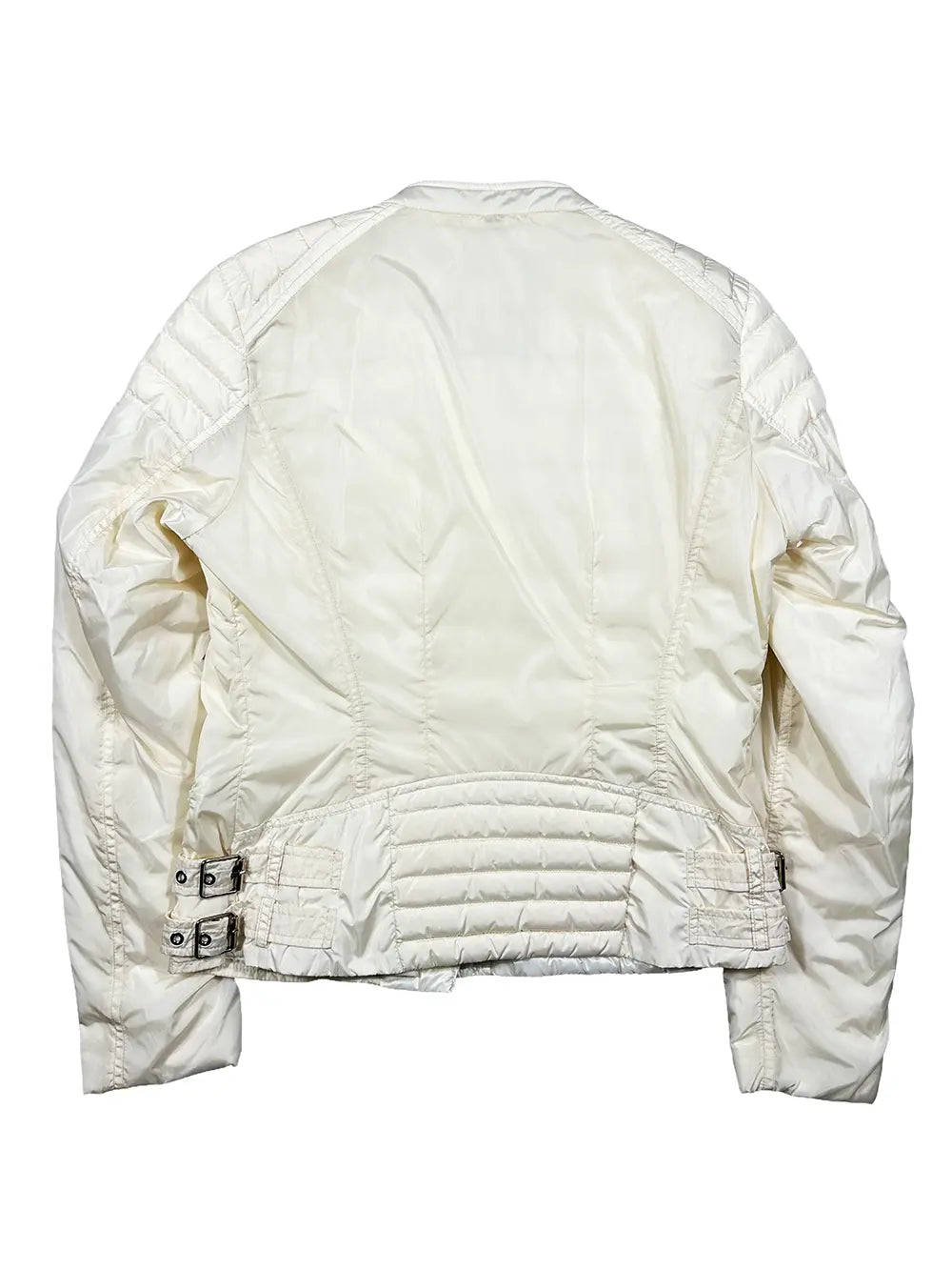 White Quilted Biker Jacket