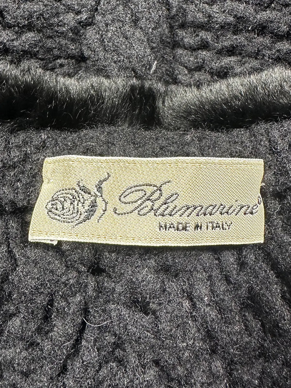 Fur Trim Cable Knit Cardigan