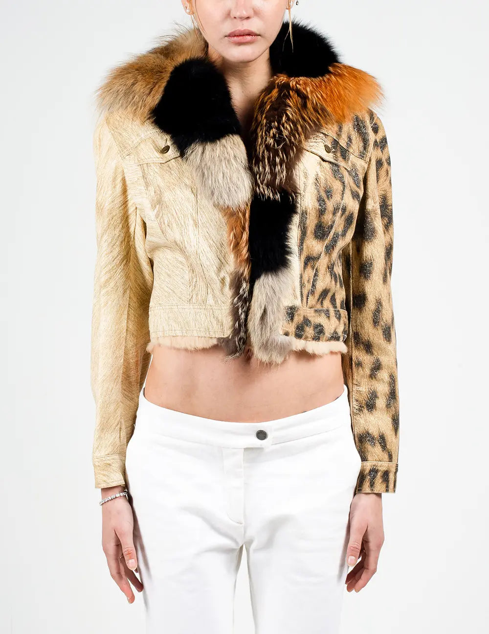 Fox Fur Trucker Jacket