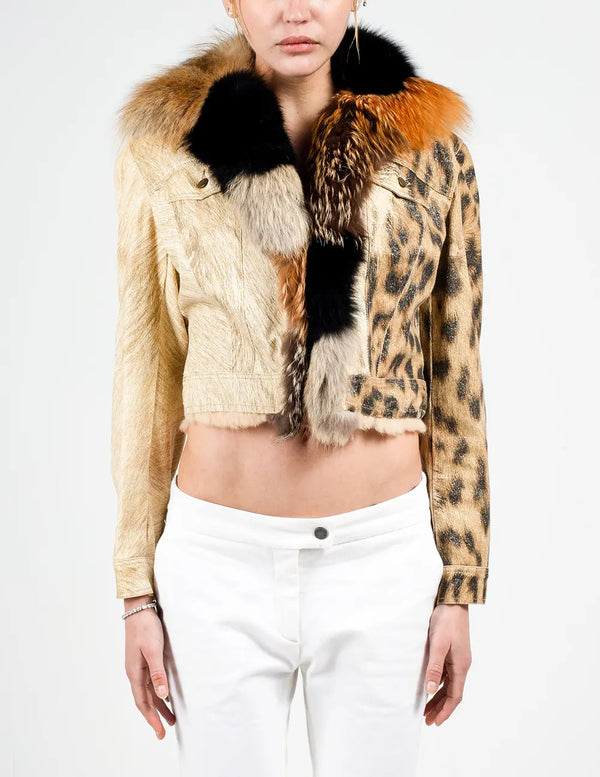 Fox Fur Trucker Jacket