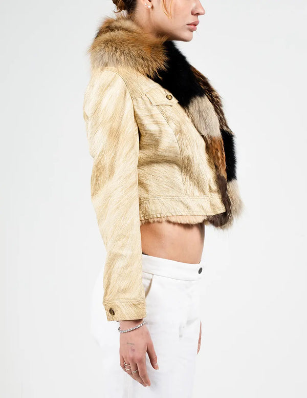 Fox Fur Trucker Jacket