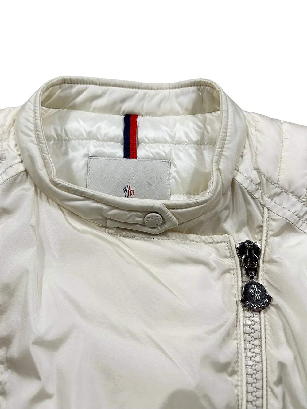 White Quilted Biker Jacket