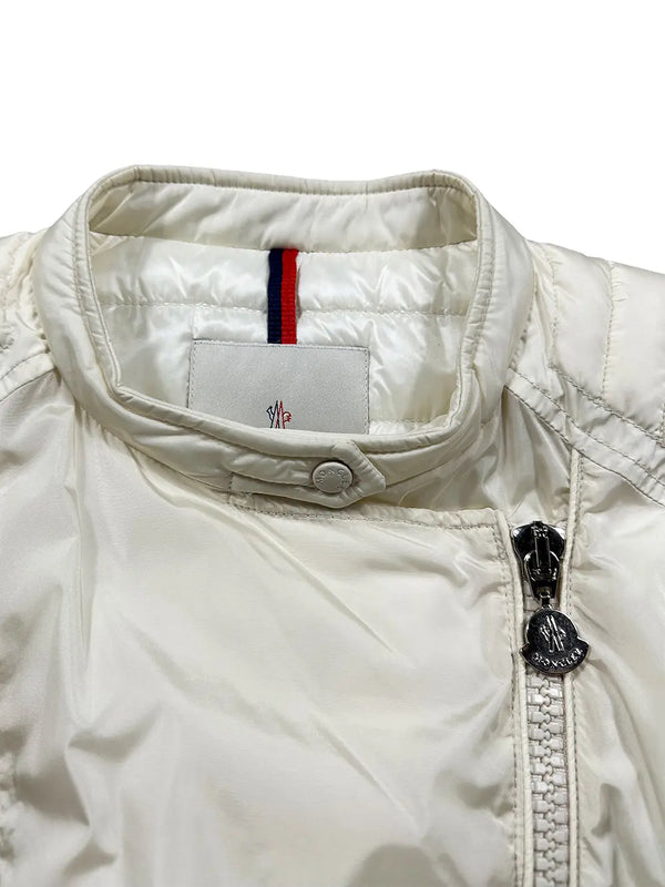 White Quilted Biker Jacket