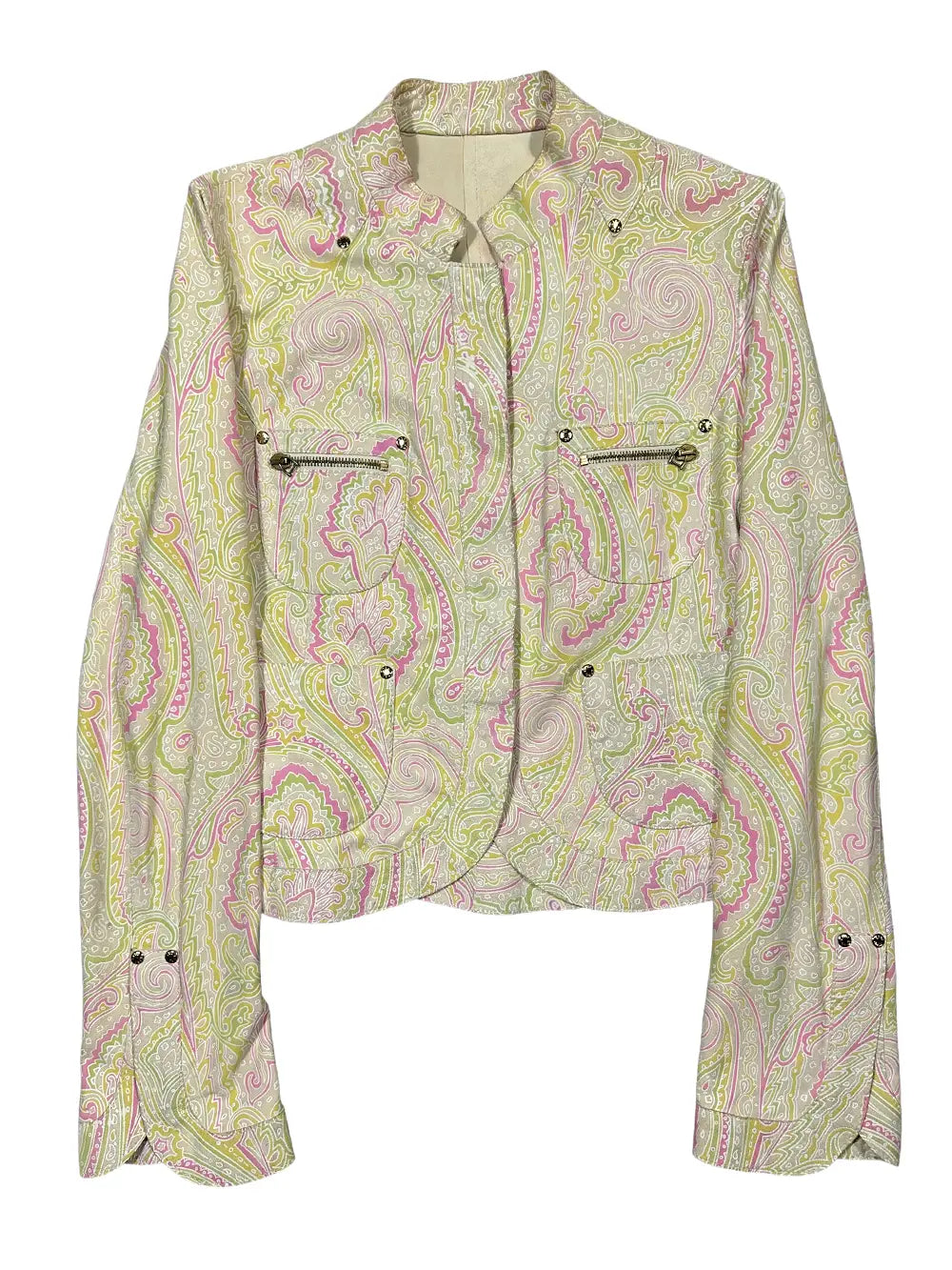 Goatskin Leather Paisley Jacket and Skirt Set