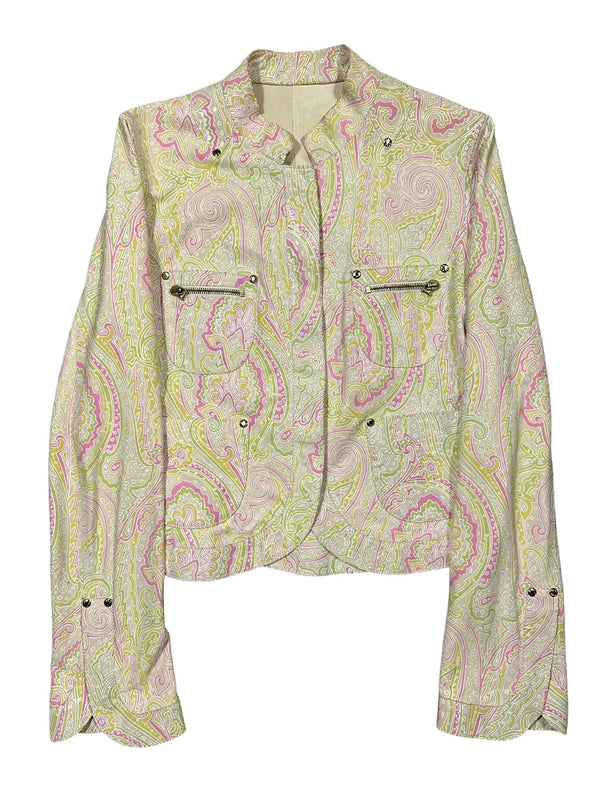 Goatskin Leather Paisley Jacket and Skirt Set