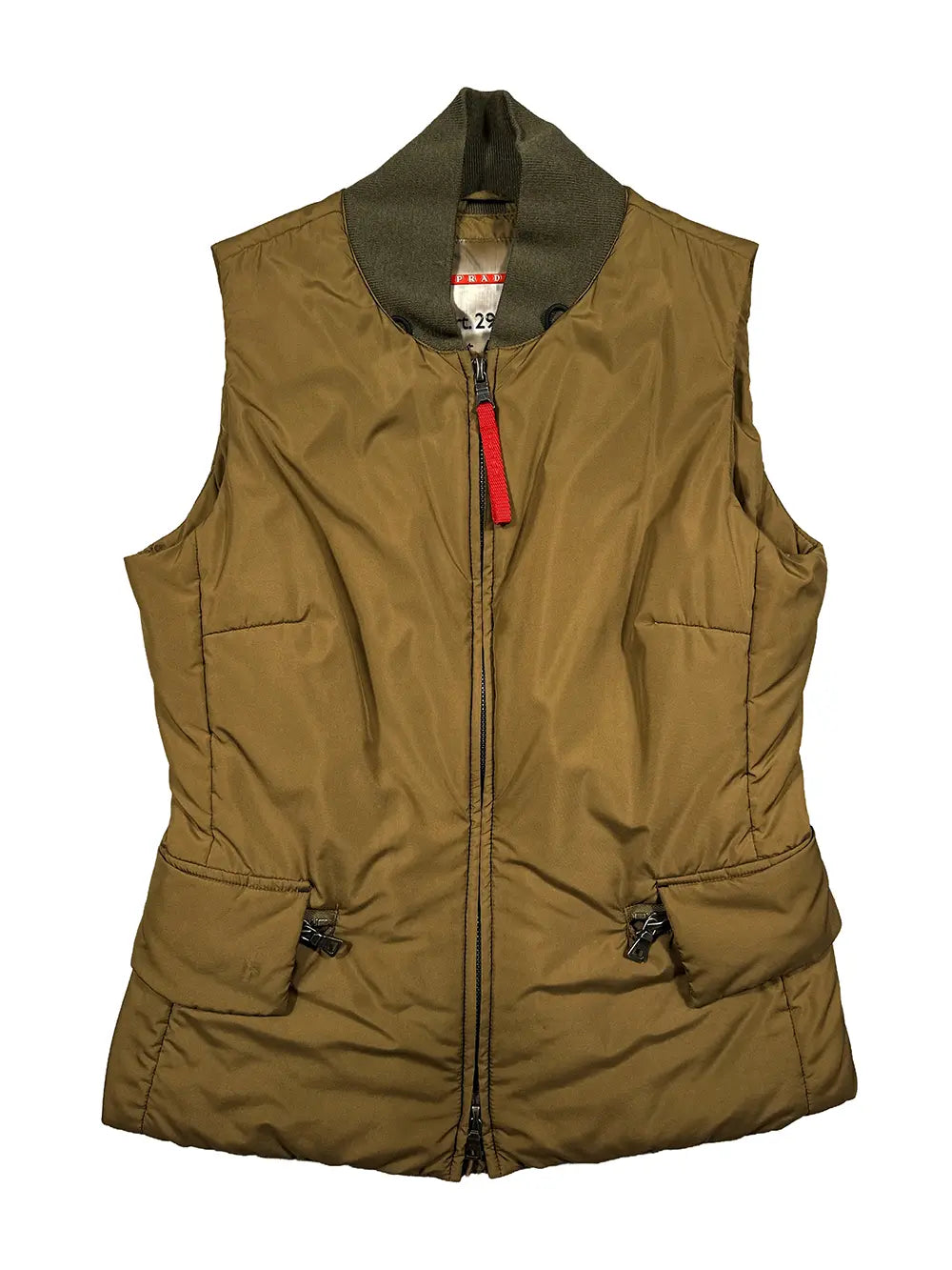 Brown Nylon Puffer Gilet