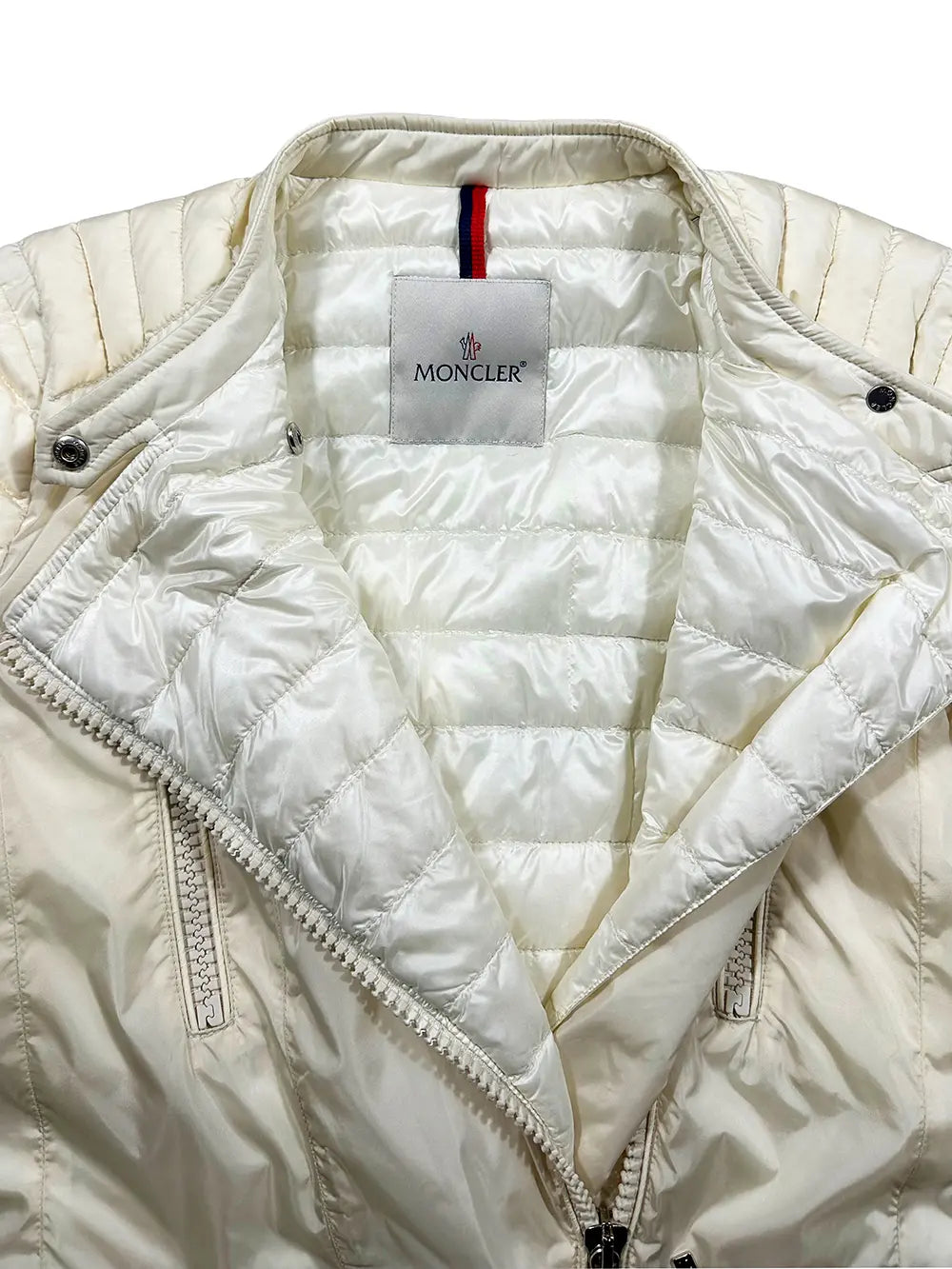 White Quilted Biker Jacket