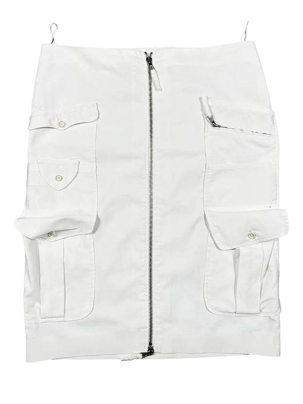 White Cargo Skirt