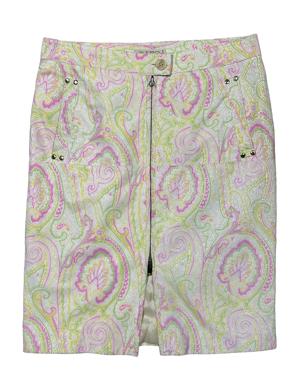 Goatskin Leather Paisley Jacket and Skirt Set