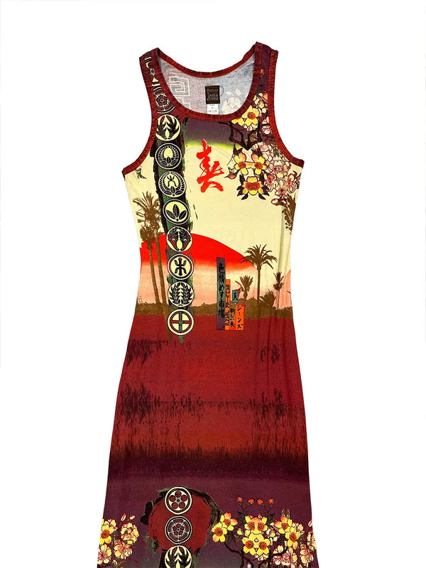 Japan Print Maxi Dress