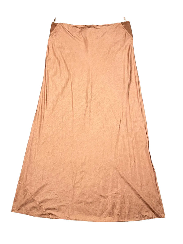Copper Maxi Slip Skirt