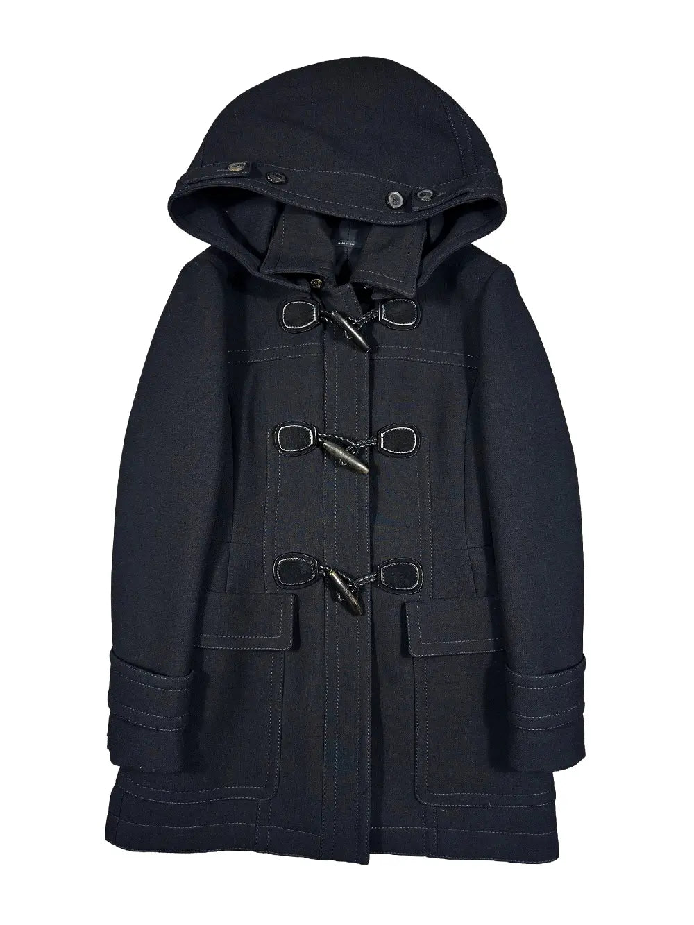 Black Hooded Duffle Peacoat