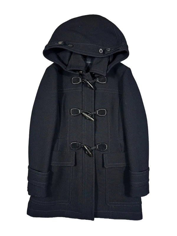 Black Hooded Duffle Peacoat
