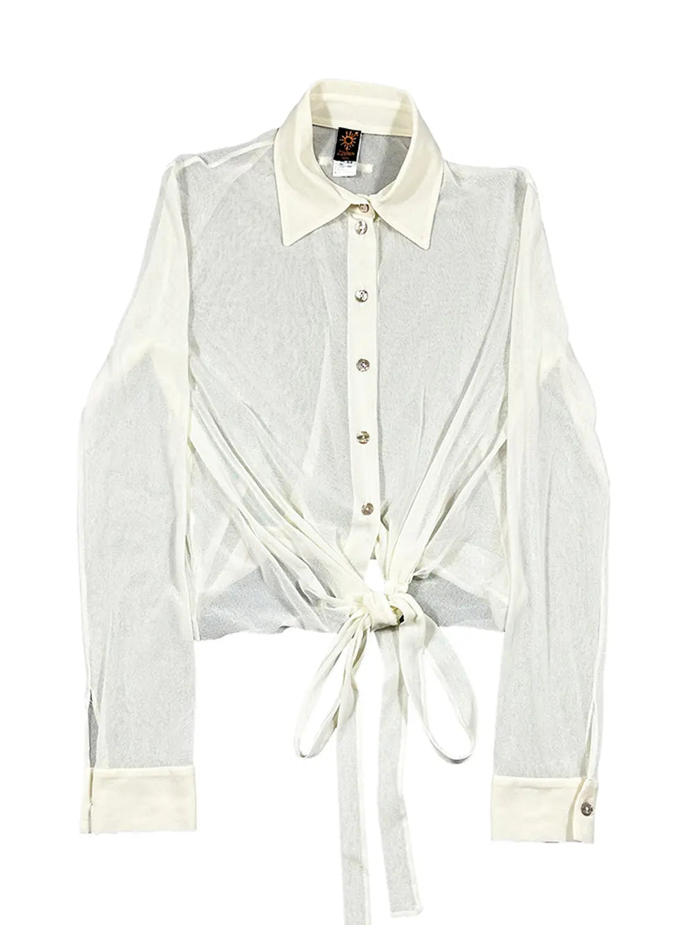 Sheer Tie-Front Shirt