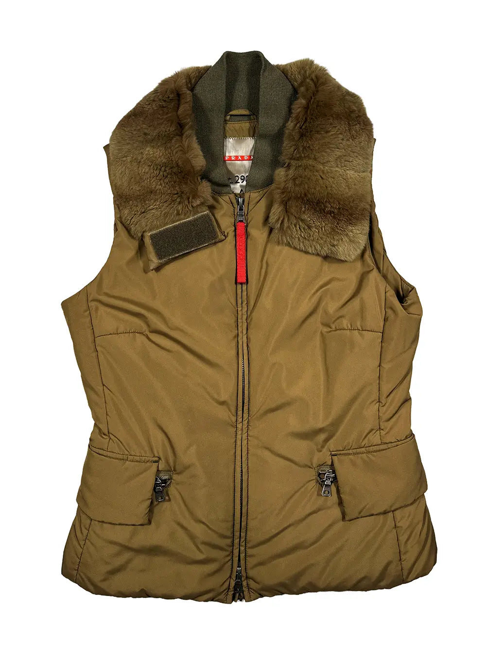 Brown Nylon Puffer Gilet