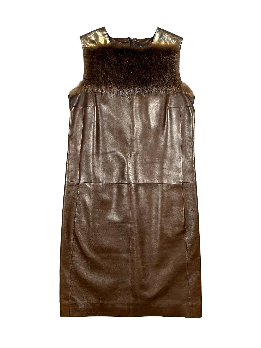 FW10 Fur Detail Leather Dress