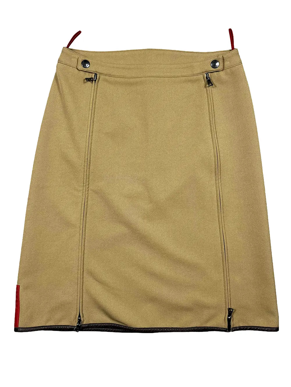 Brown Double Zip Skirt