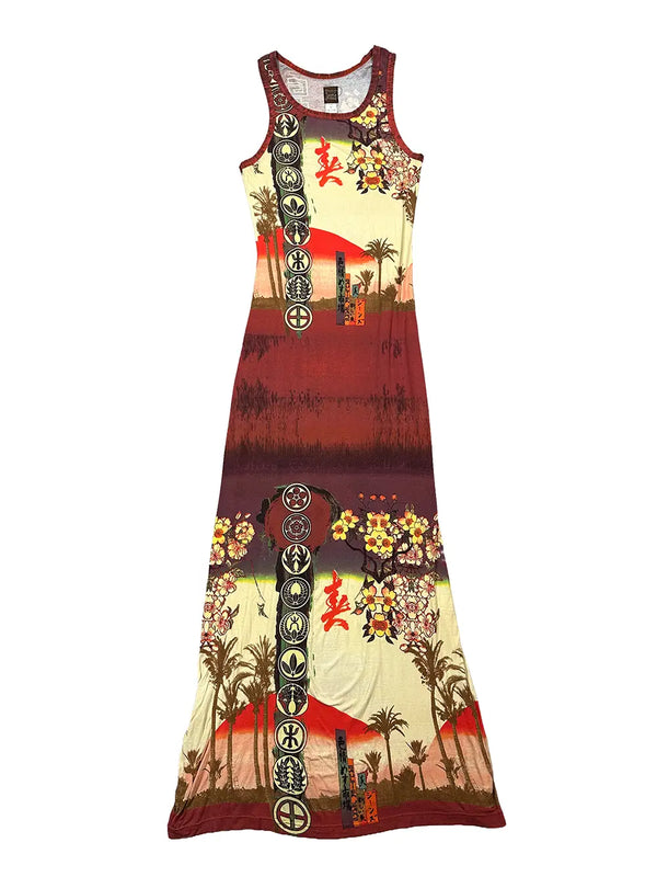Japan Print Maxi Dress