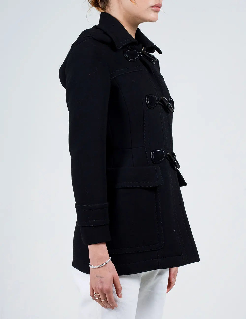 Black Hooded Duffle Peacoat