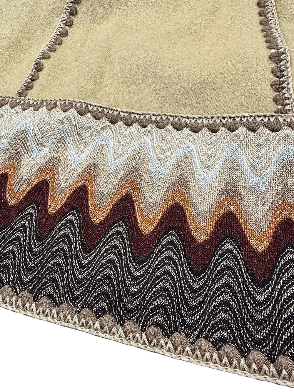 Zigzag Hem Wool Skirt