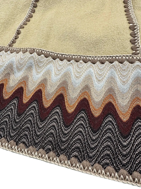 Zigzag Hem Wool Skirt