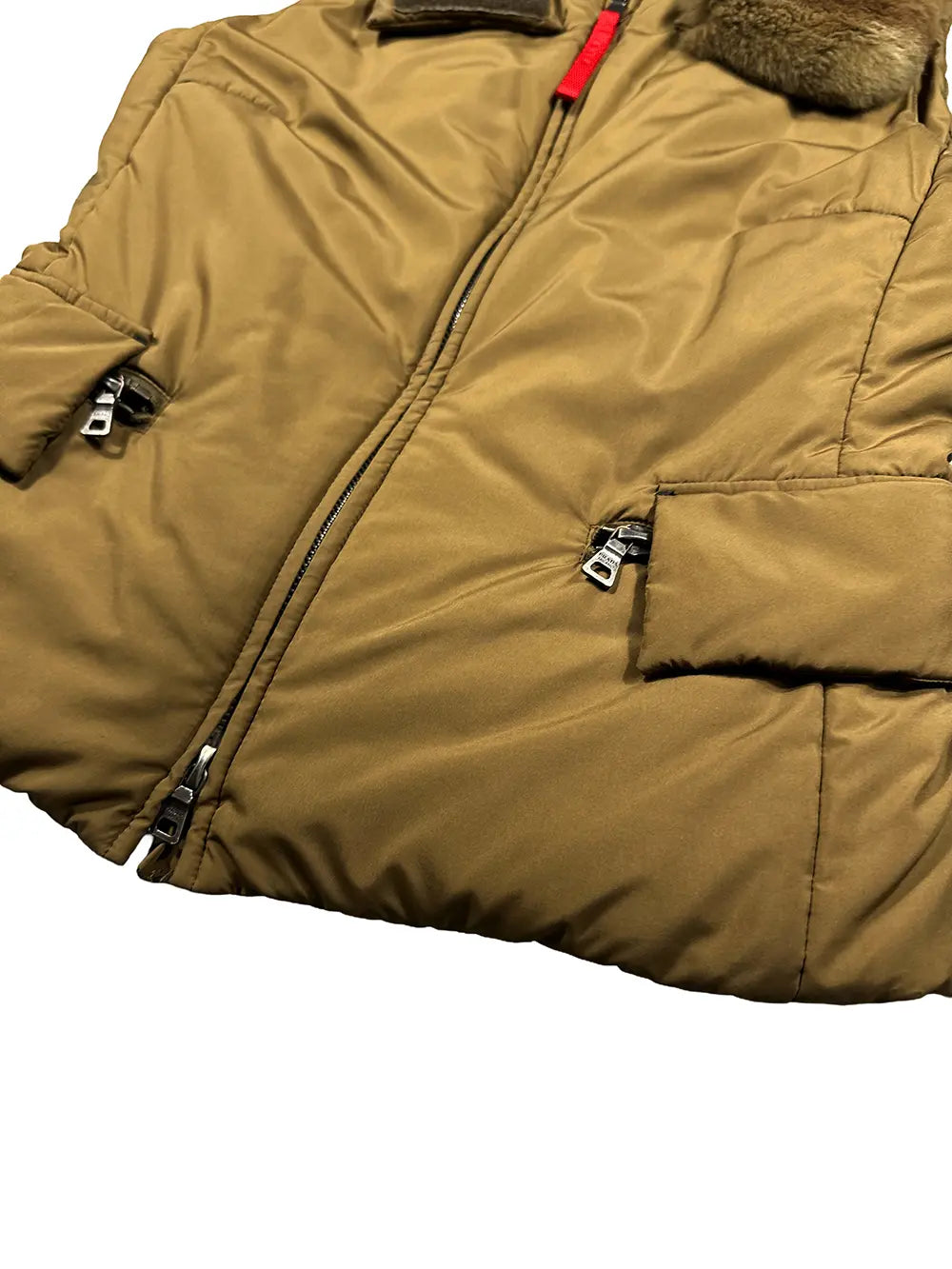 Brown Nylon Puffer Gilet