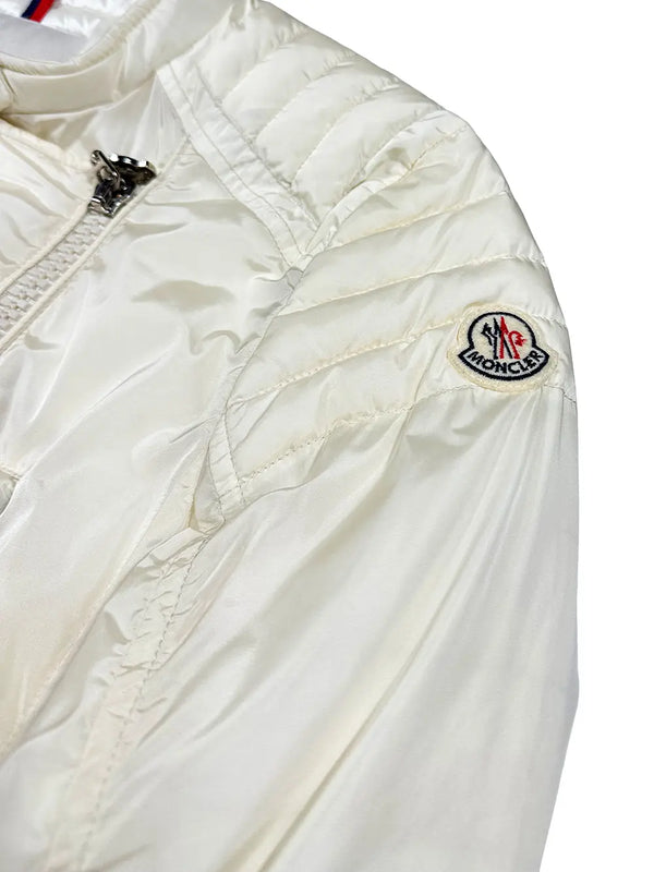 White Quilted Biker Jacket