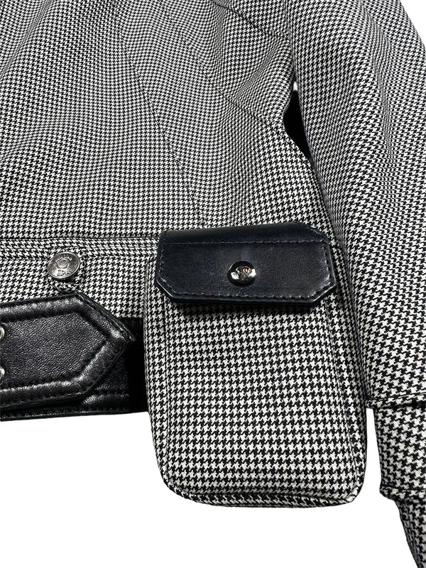 FW02 Houndstooth Leather Trim Jacket