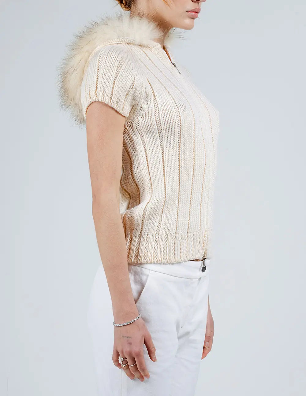 Fur-Trimmed Knit