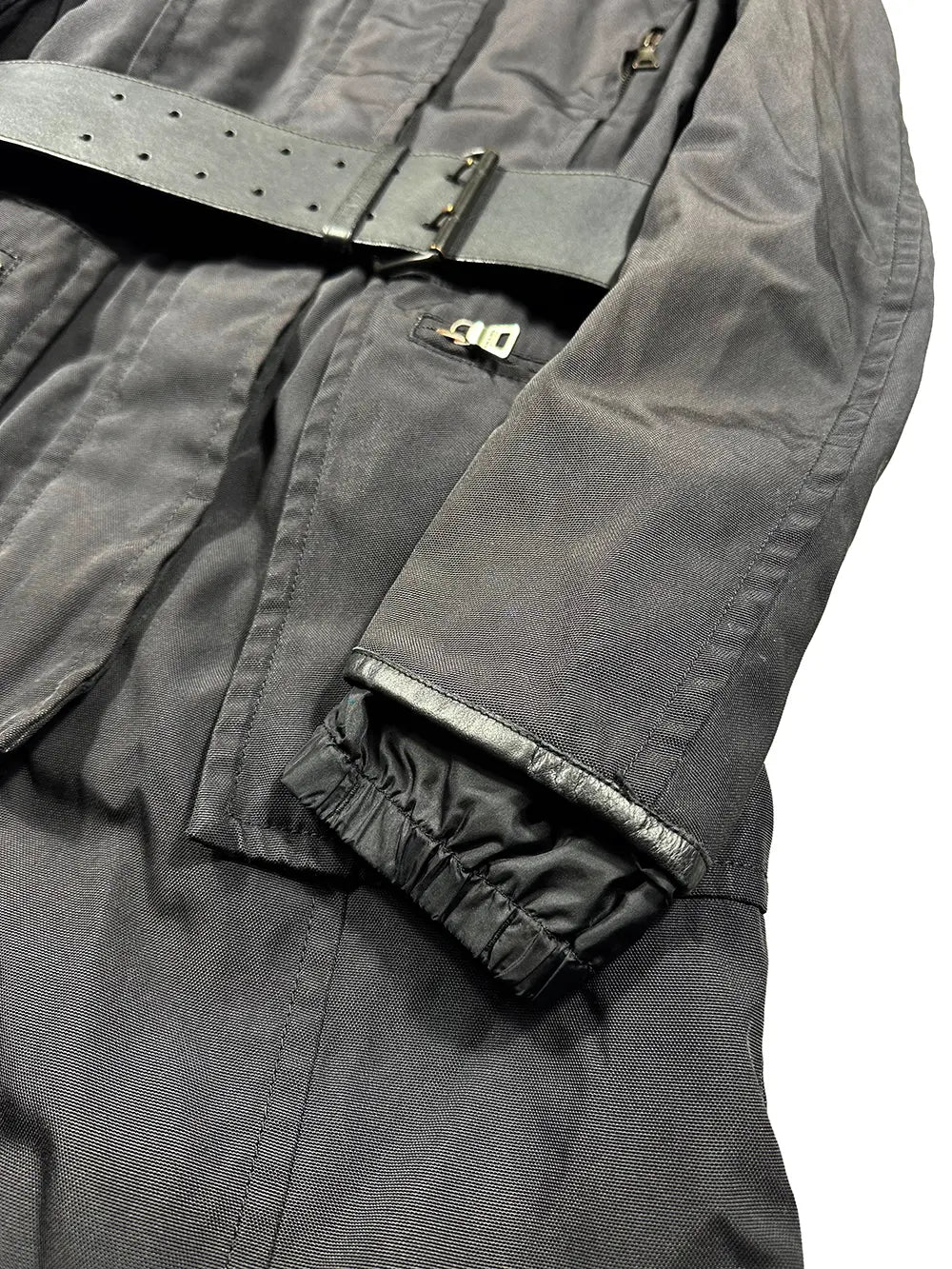 Fur Hood Leather Belt Parka