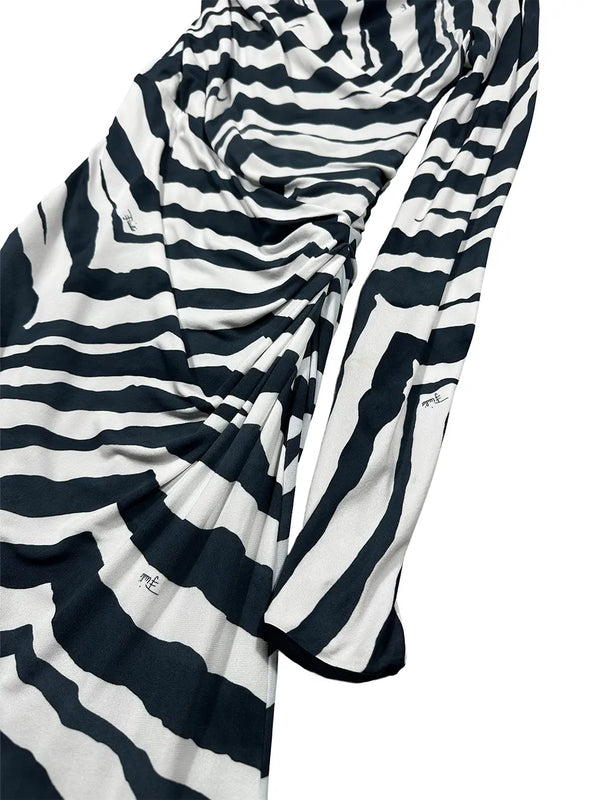 Zebra Navy Blue Dress