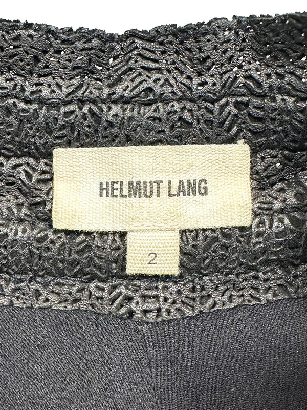 Textured Tie-Waist Leather Shorts