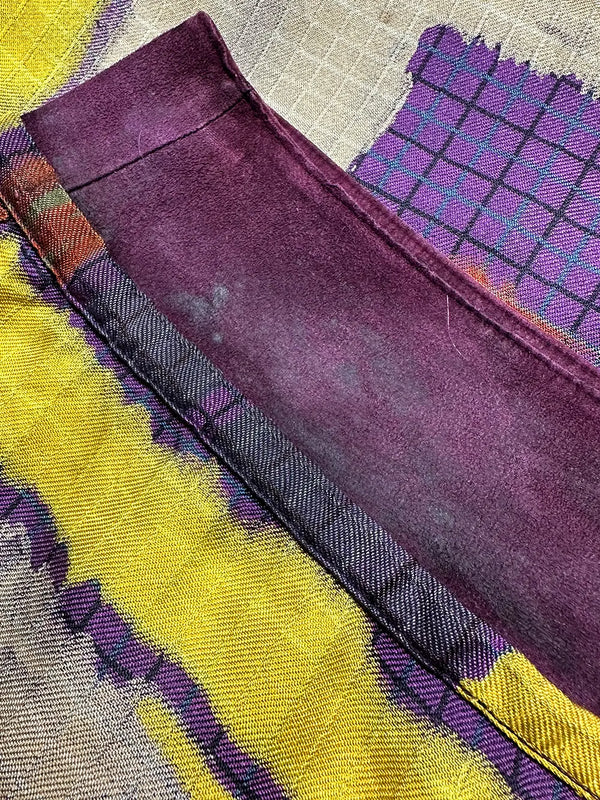 Abstract Print Silk Skirt