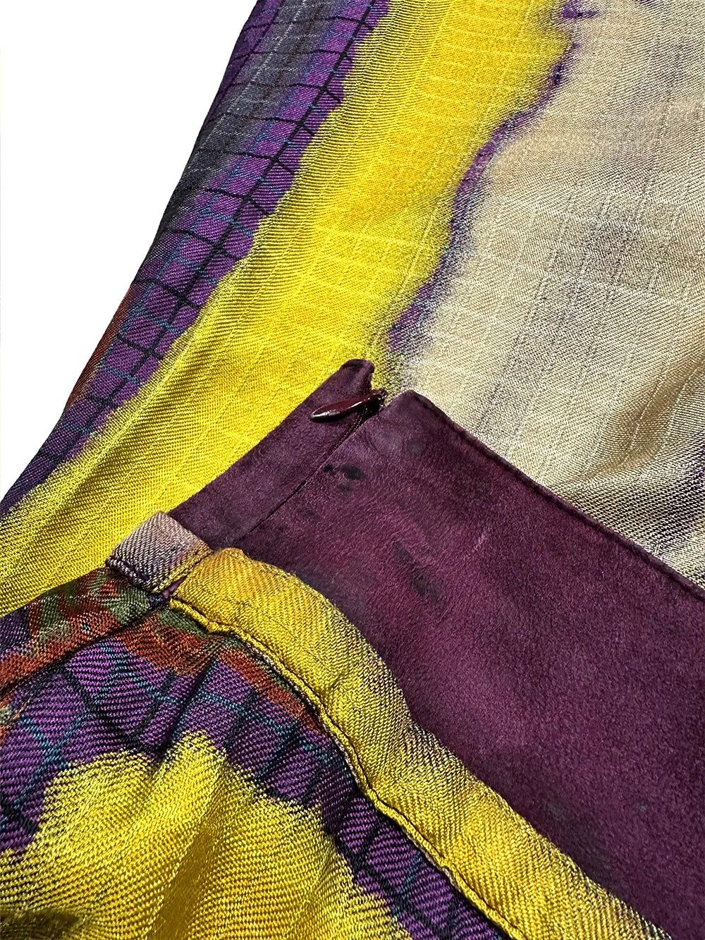 Abstract Print Silk Skirt