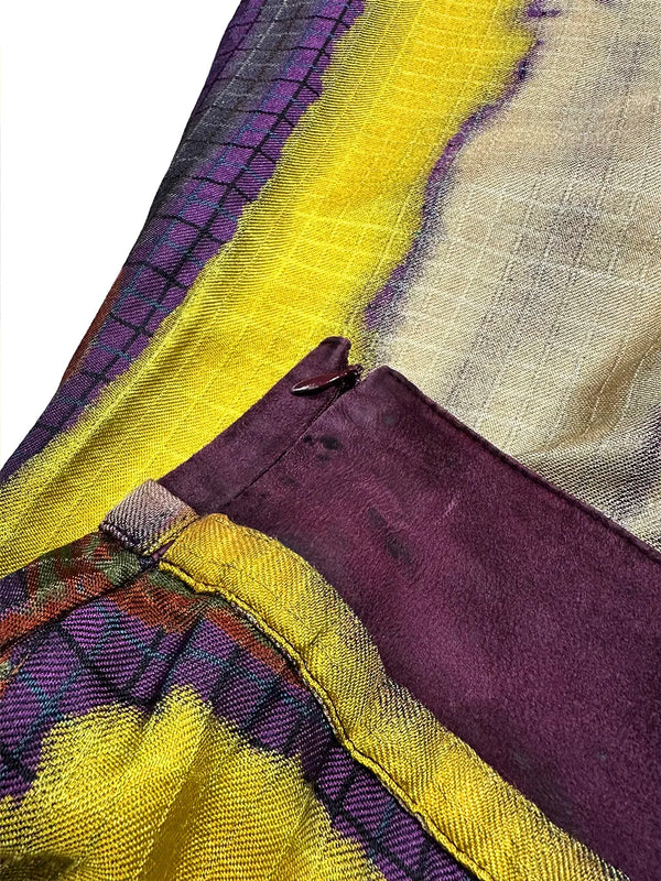 Abstract Print Silk Skirt