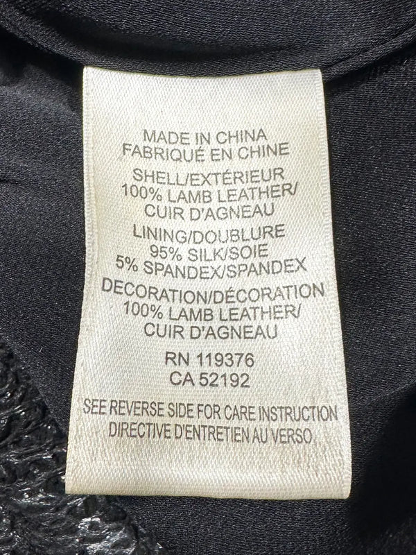 Textured Tie-Waist Leather Shorts