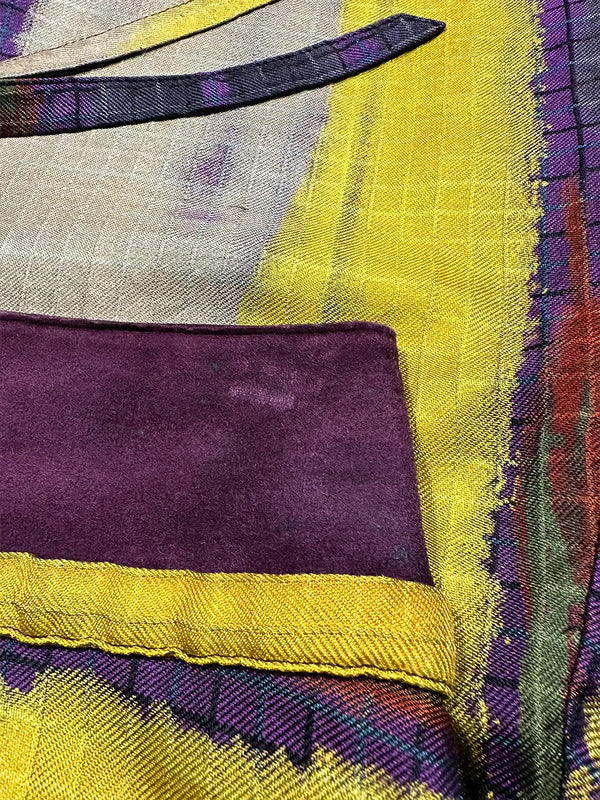 Abstract Print Silk Skirt