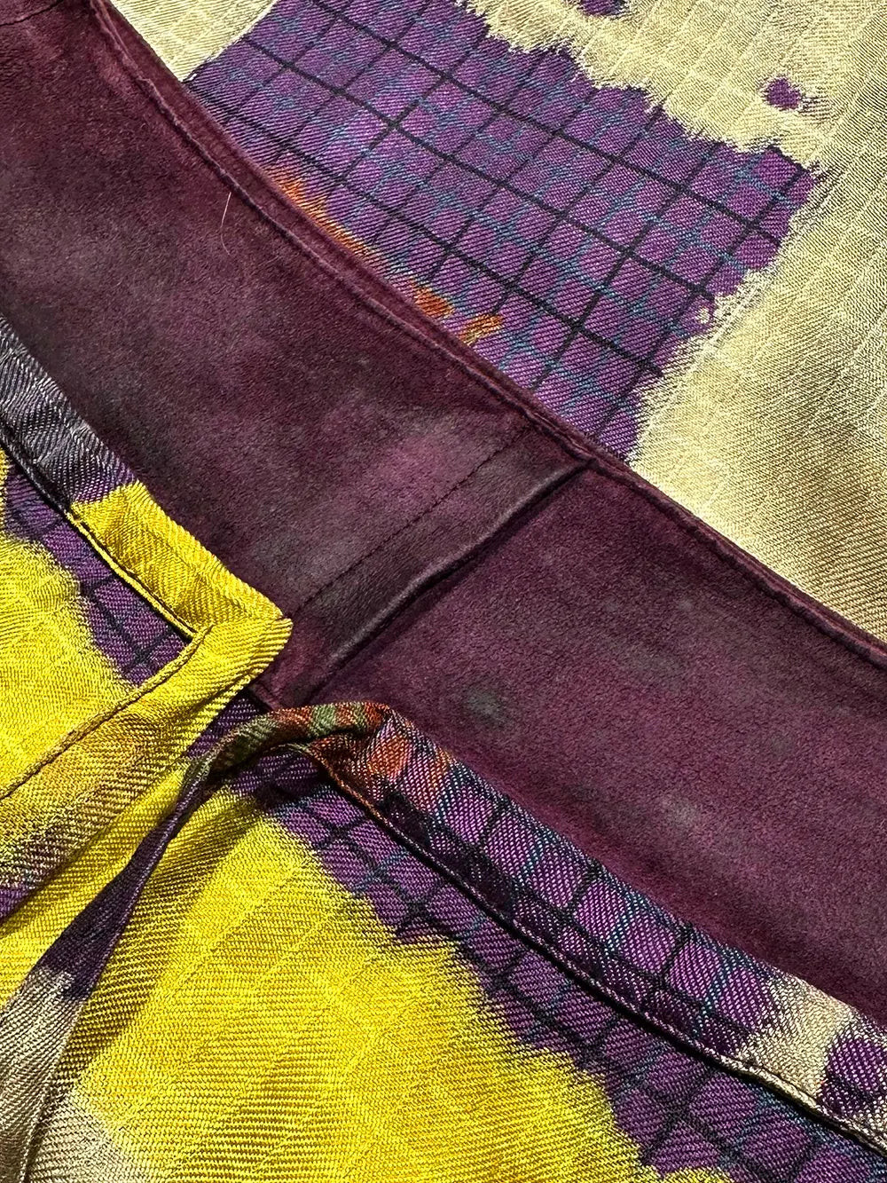 Abstract Print Silk Skirt