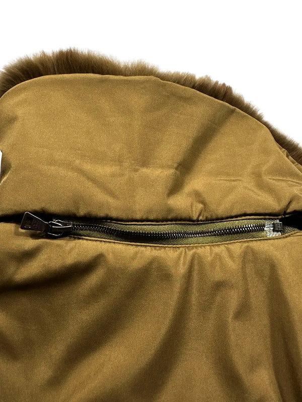 Brown Nylon Puffer Gilet